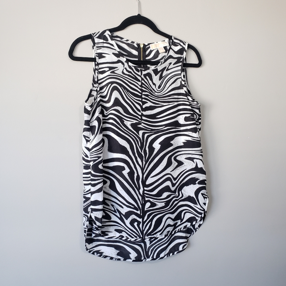 Like New Michael Kors Zebra Print Top Blouse! - Picture 2 of 5